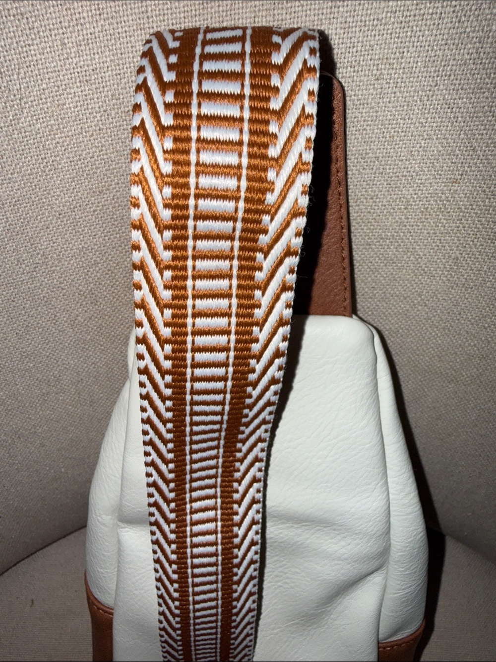Cluci Cream and Brown Crossbody Sling Bag - Picture 10 of 13